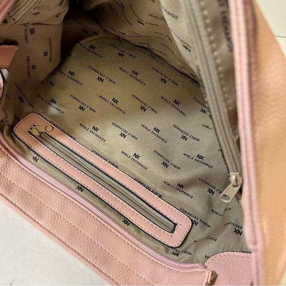 NX Noble Exchange Pink Pebbled Vegan Leather Shoulder Bag - Picture 5 of 13